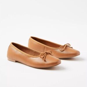 LOFT genuine leather caramel colored missy ballet flats size 7